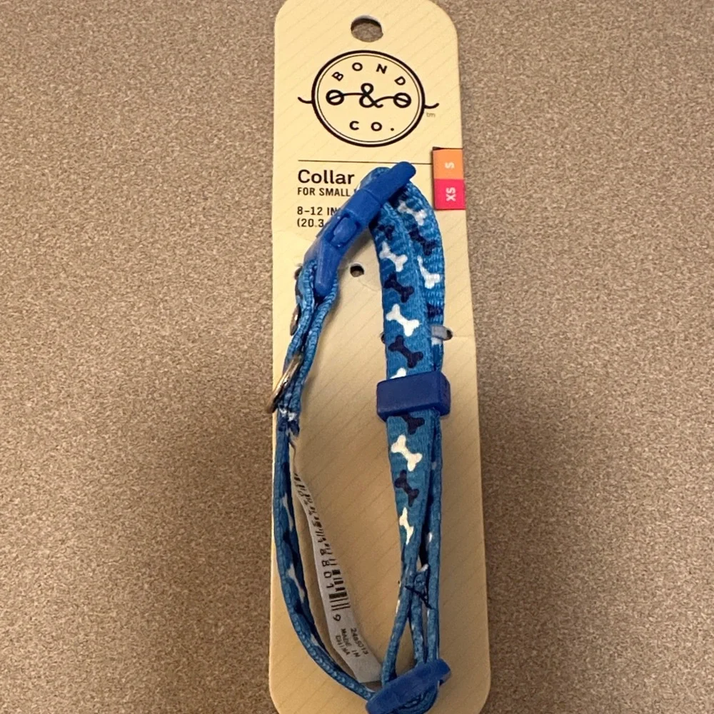 4 for $10 😎 Bond & Co Blue Bone Print Small Dog Collar